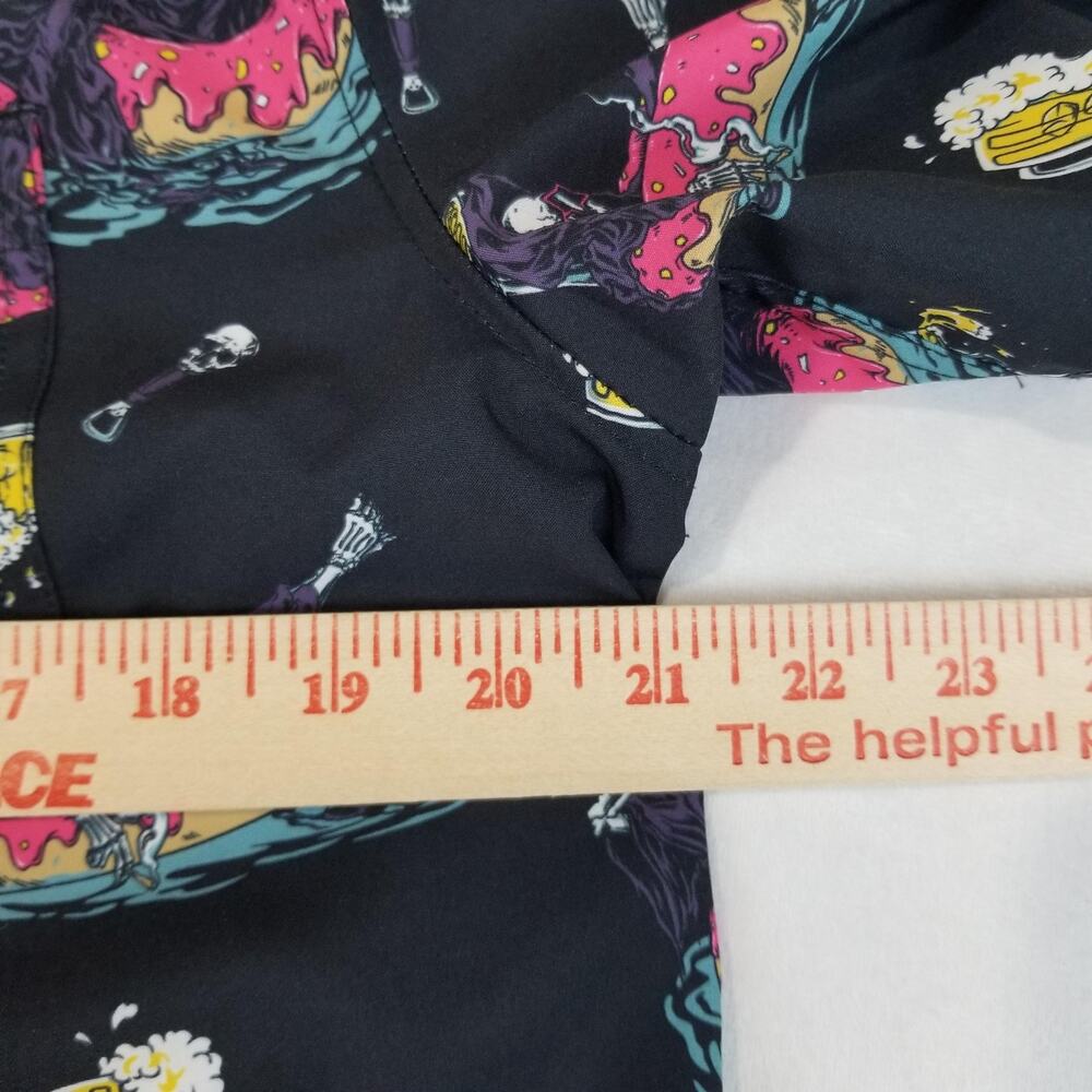 Sullen Art Co Shirt Mens Small Black Poolside Essentials Reaper Beer Button Up - Picture 8 of 10